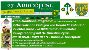 Ankündigung für den Wettbewerb "Echter Aare 2024" im Rahmen des Arreéfestes