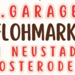Schriftgrafik mit großer Headline: ‚2. Garagenflohmarkt in Neustadt/Osterode‘ – Teaserbild zur Veranstaltung.