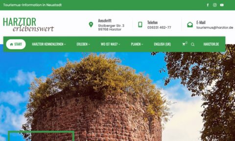 Neue Webseite für Tourismus in Neustadt und ganz Harztor