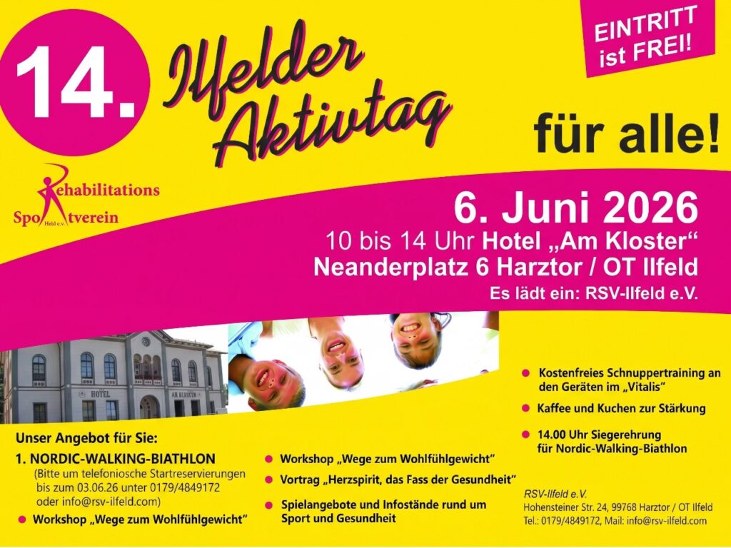 14. Ilfelder Aktivtag: Sport und Gesundheit f&uuml;r alle