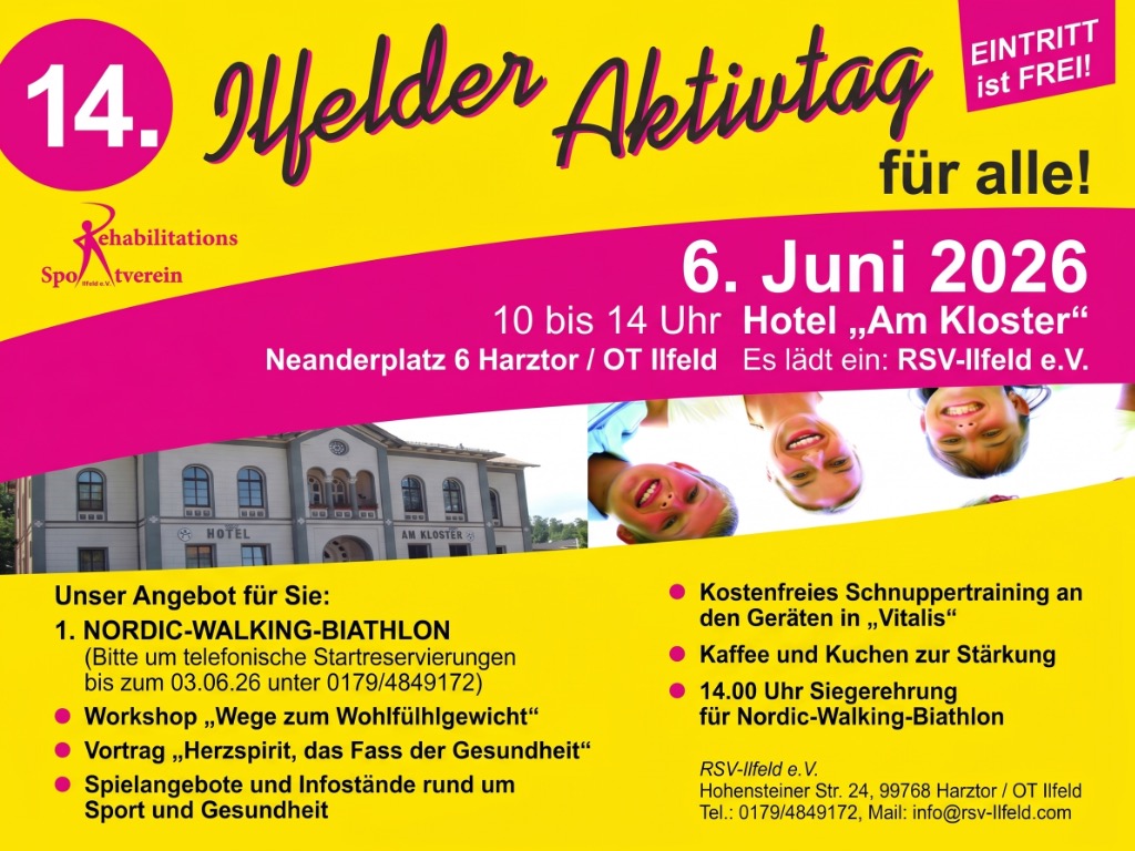 14. Ilfelder Aktivtag: Sport und Gesundheit f&uuml;r alle
