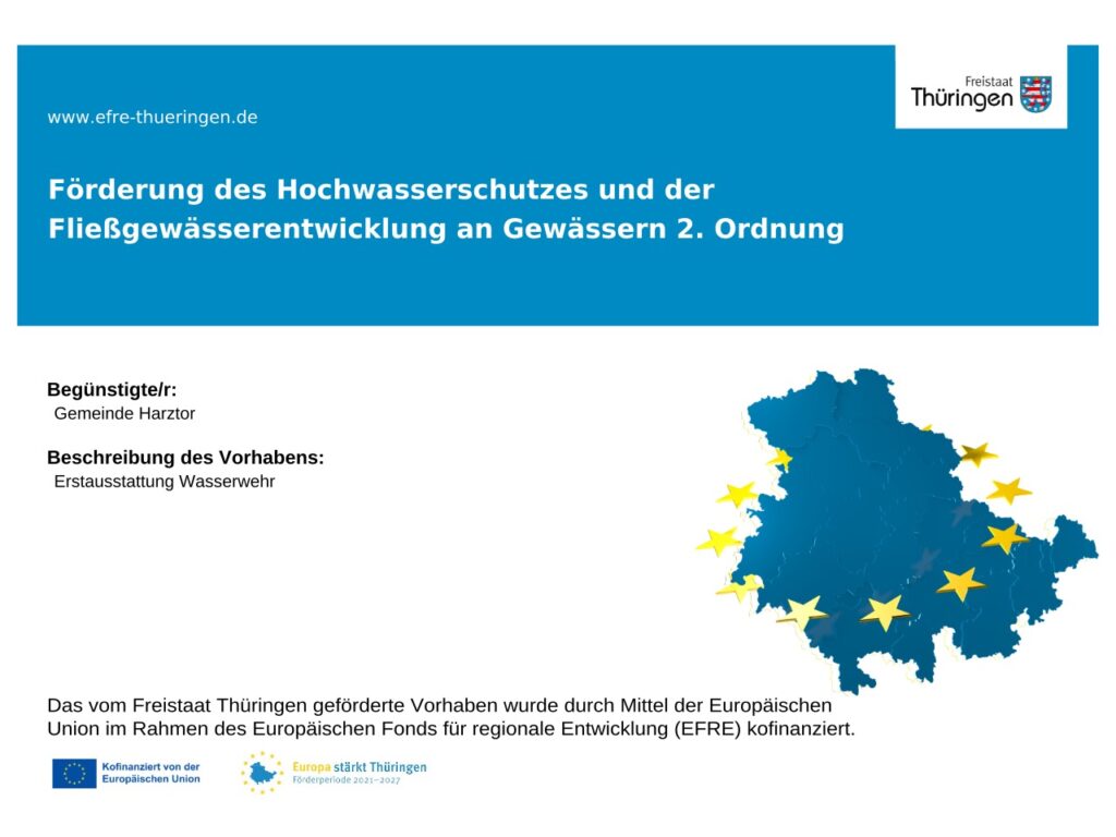 Hochwasserschutz: Erstausstattung der Wasserwehr Harztor