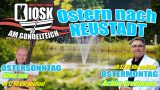 Werbeplakat für das Osterprogramm am Kiosk am Gondelteich in Neustadt/Harz.